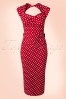 S Love Polkadot Bow Pencil Dress In Red