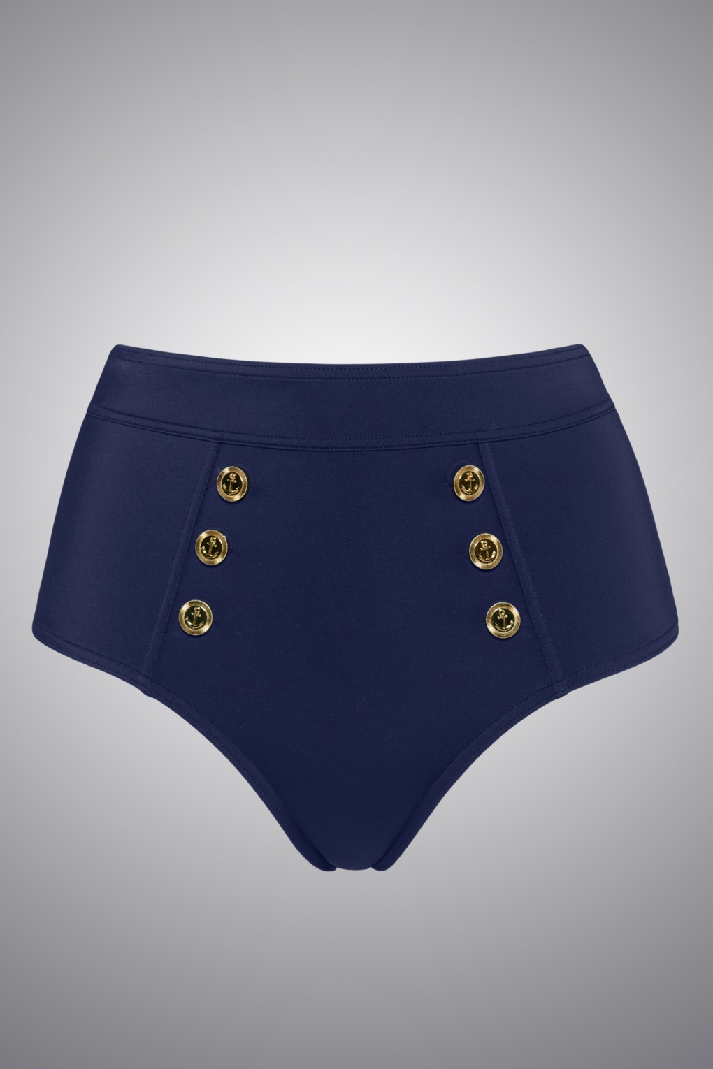 50s Cruise Collection High Waist Bikini Briefs In Royal Navy