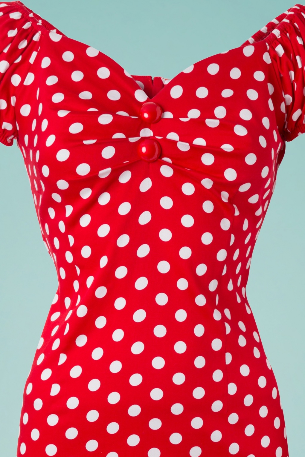 COLLECTIF 50s Dolores Dress Red White Polka Dot Retro