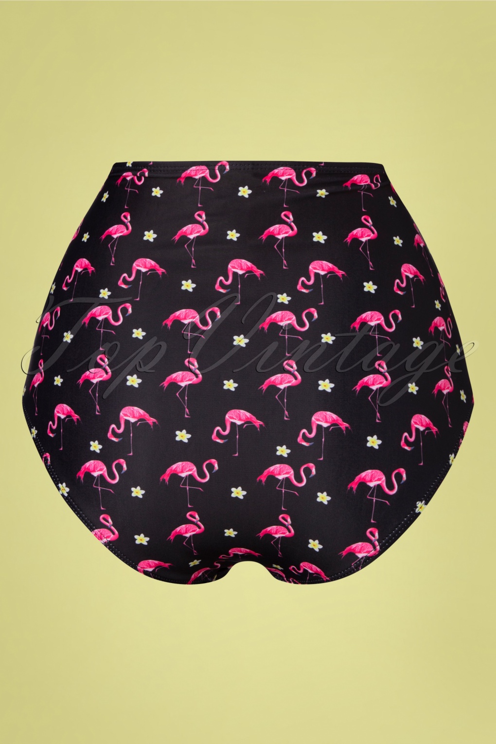 S Flamingo High Waist Bikini Bottoms In Black And Pink