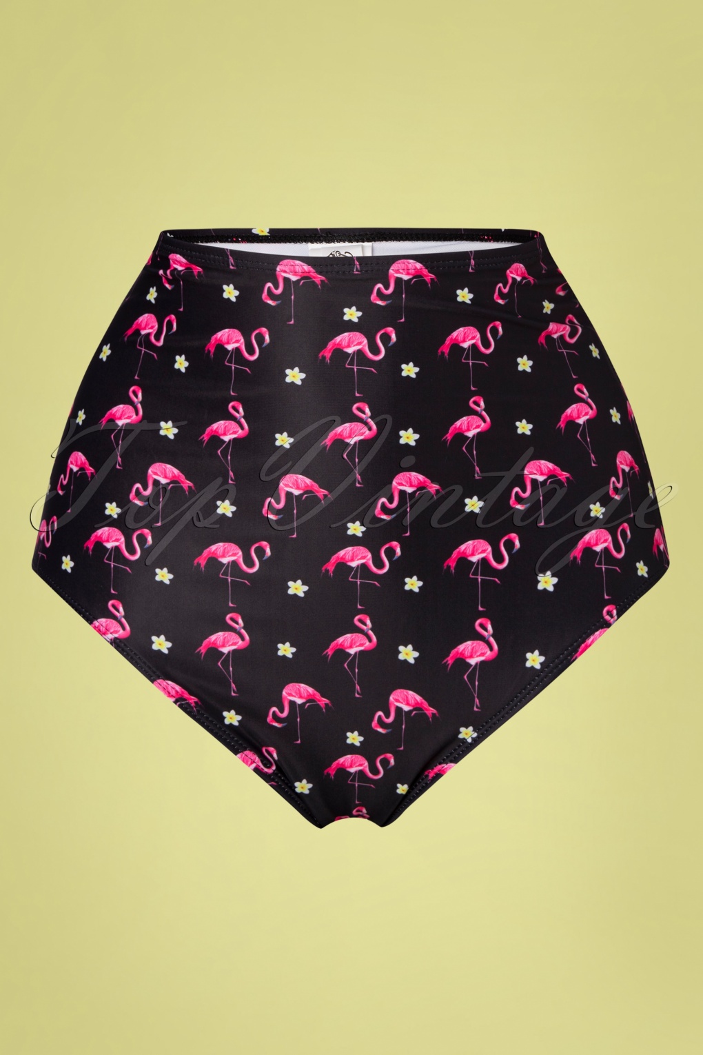 S Flamingo High Waist Bikini Bottoms In Black And Pink