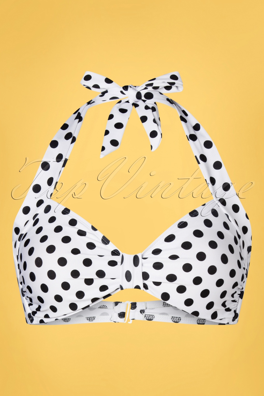 Esther Williams Classic Polka Bikini Top Années 50 en Blanc Acheter