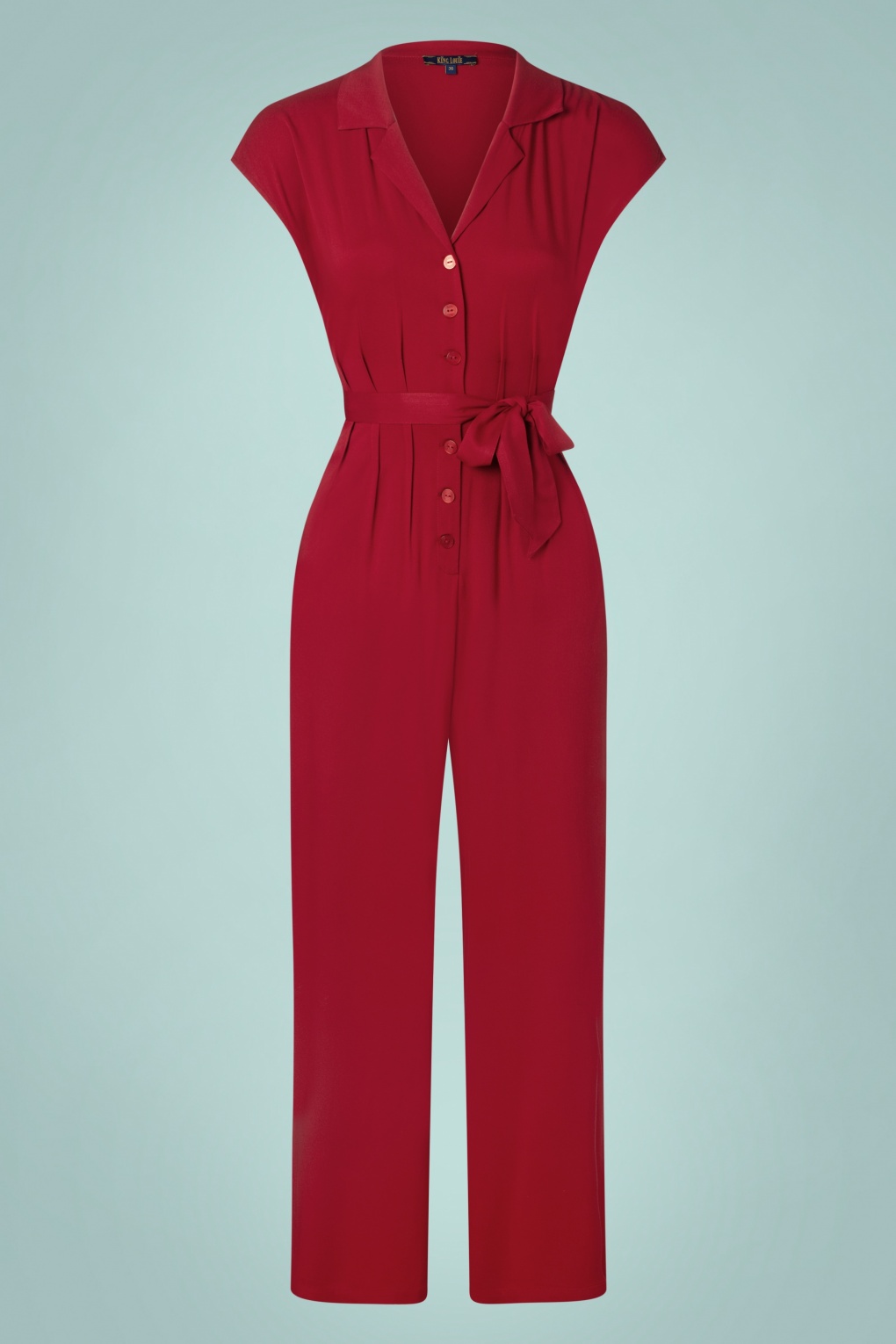 Jimie Burla Jumpsuit In Cherry Red