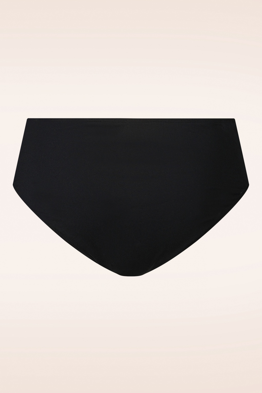 Tc Beach Mid Waist Bikini Bottom In Black Rib