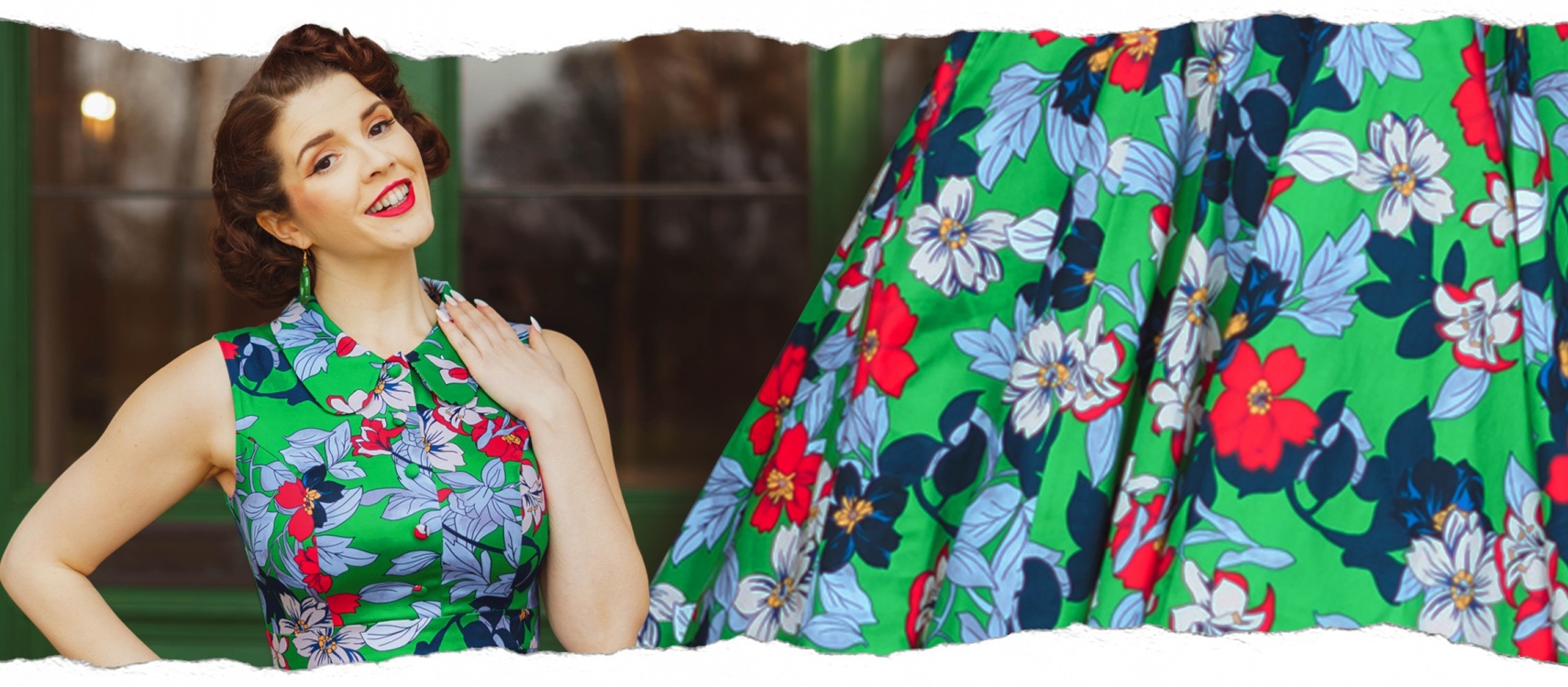 Retro bloemenjurken die de lente vieren