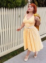 Miss Candyfloss Yellow Daisy Checked Swing Dress 102 89 20611 20170530 0