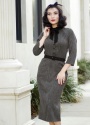 Miss Candyfloss Black and Grey Bow Pencil Dress 100 15 22130 20170922 mi