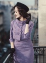 Lindy Bop Maybelle Amethyst Lace Pencil Dress 100 22 22906 20170403 0019