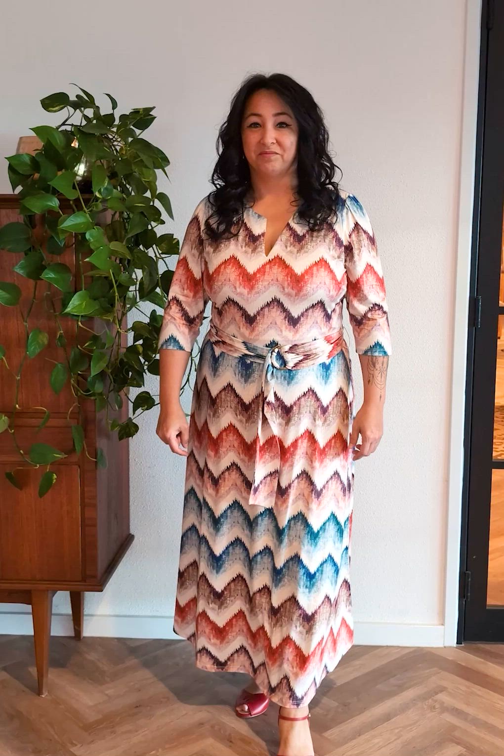 K-Design - Margo Zickzack Maxikleid in Multicolor 5