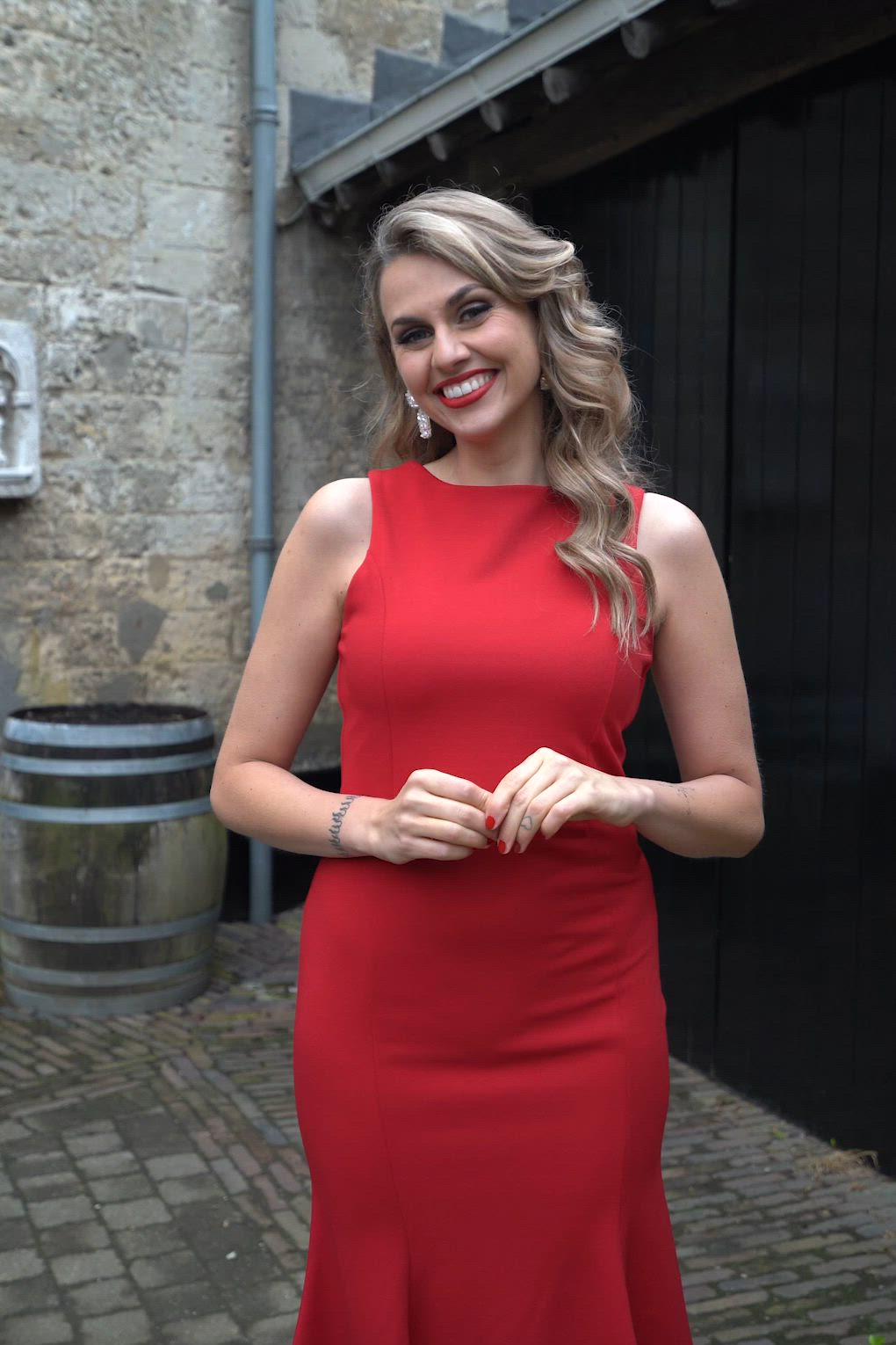 Vintage Chic for Topvintage - Robe crayon Lexi en rouge 2