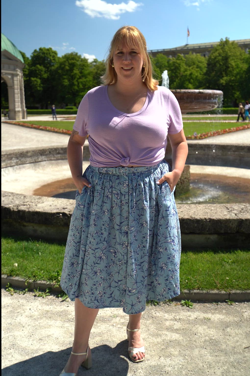 Banned Retro - Mila Toile swing rok in lichtblauw 3