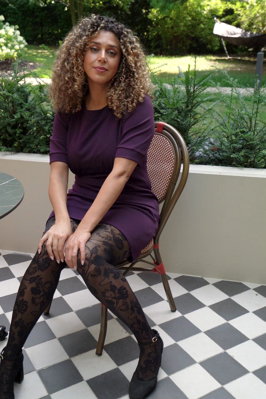 Vintage Chic for Topvintage - Topvintage exclusive ~ Aurora a-lijn jurk in aubergine 2