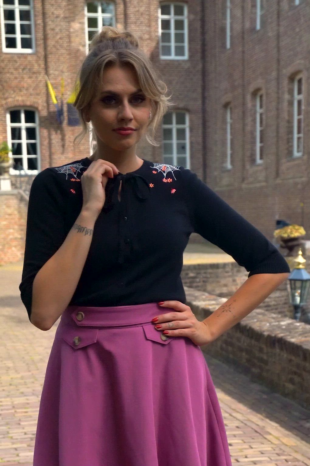 Banned Retro - Web and Willow cardigan in zwart 3