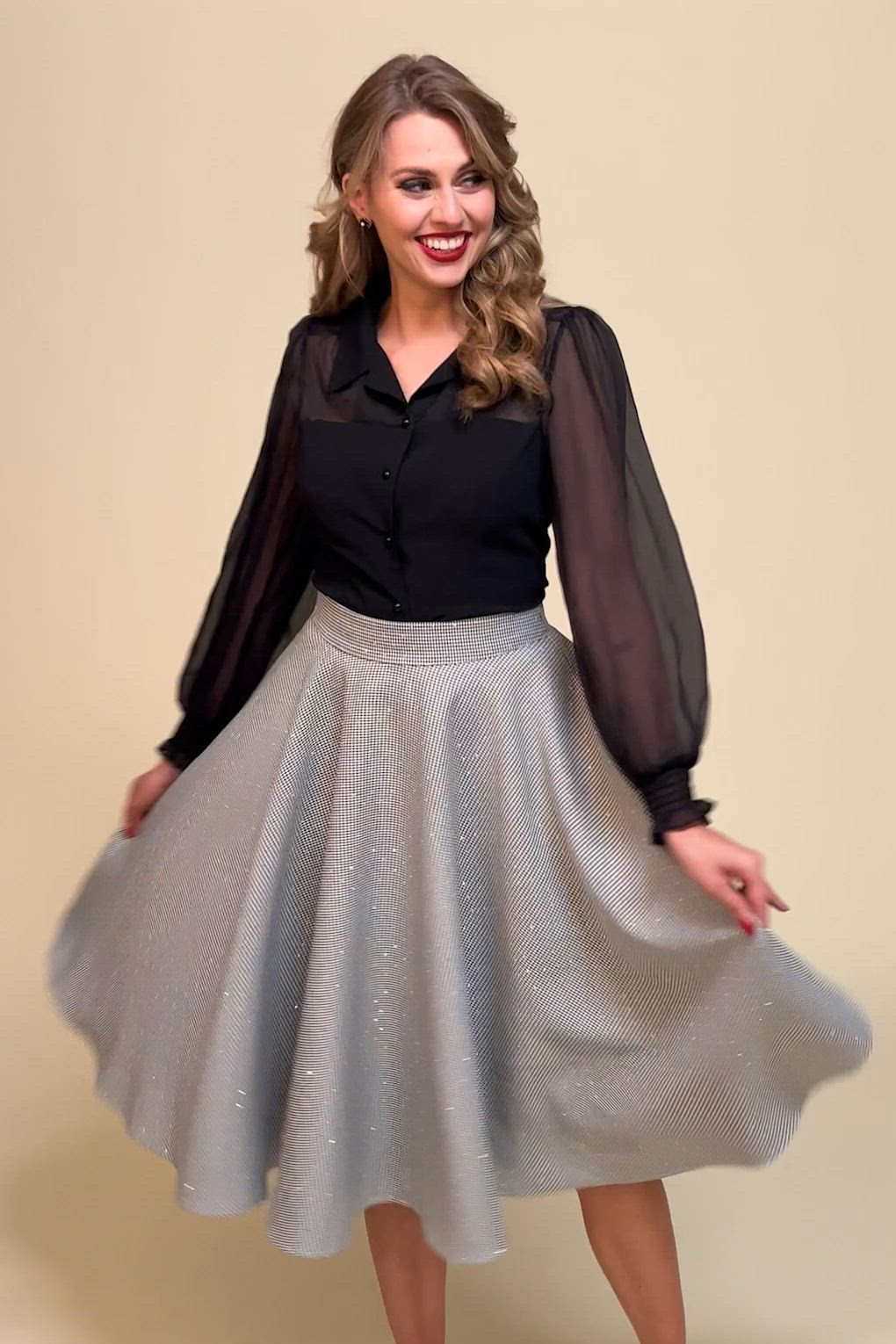 Banned Retro - Bernice blouse in zwart 3