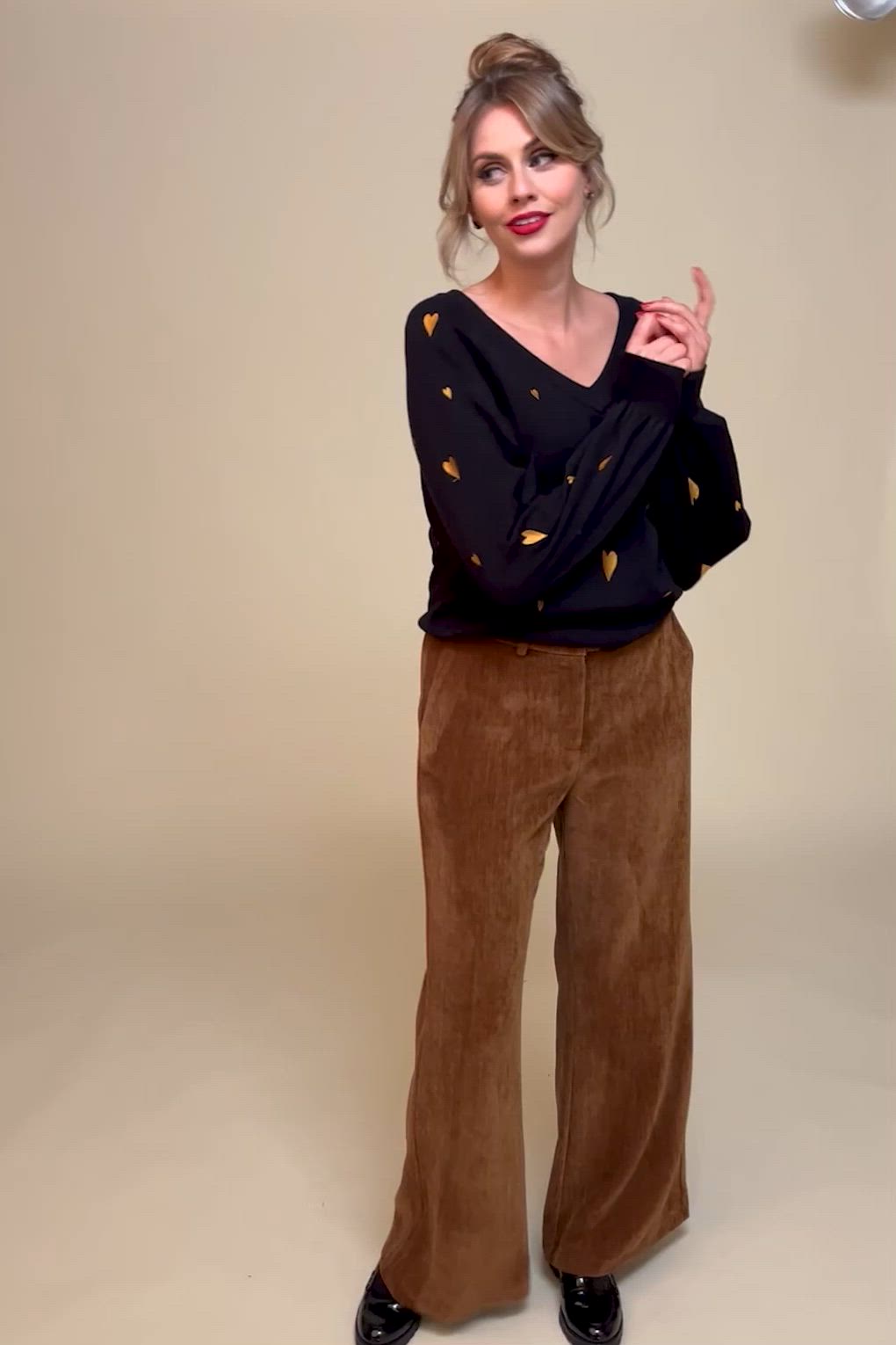 Smashed Lemon - Paulina pantalon in bruin 3