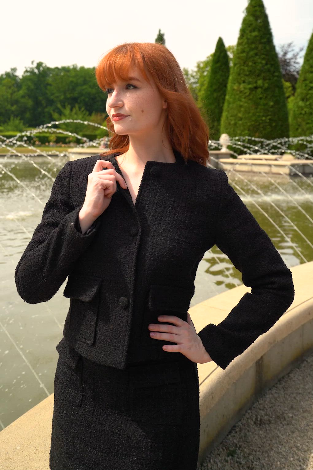 Smashed Lemon - Georgia tweed rok in zwart 3