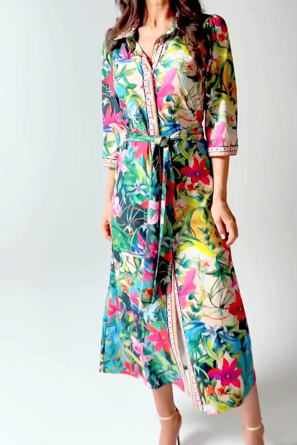K-Design - Paradise Garden maxi jurk in multi 2
