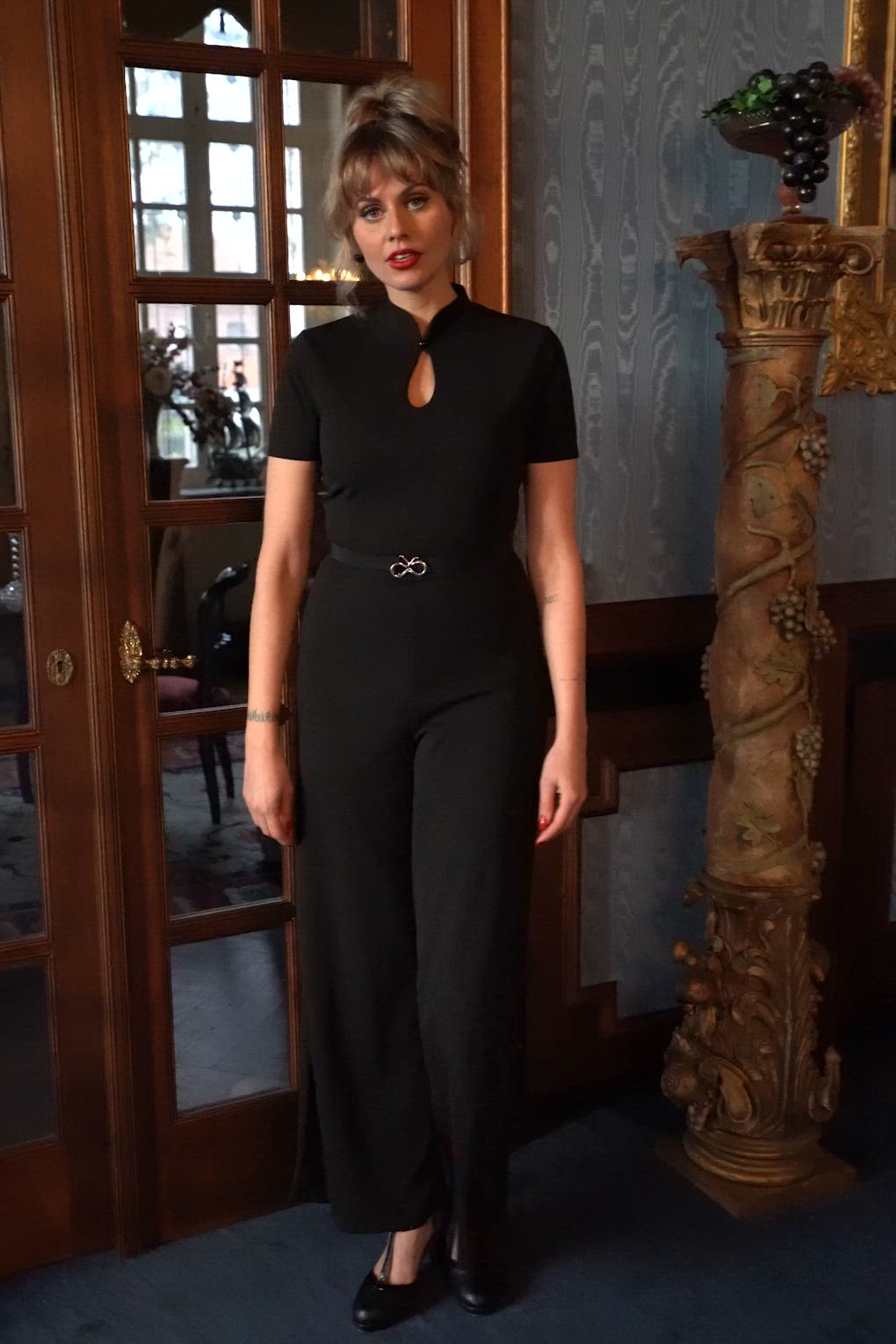 Vintage Chic for Topvintage - Topvintage exclusive ~ Atomic Alice jumpsuit in zwart 3