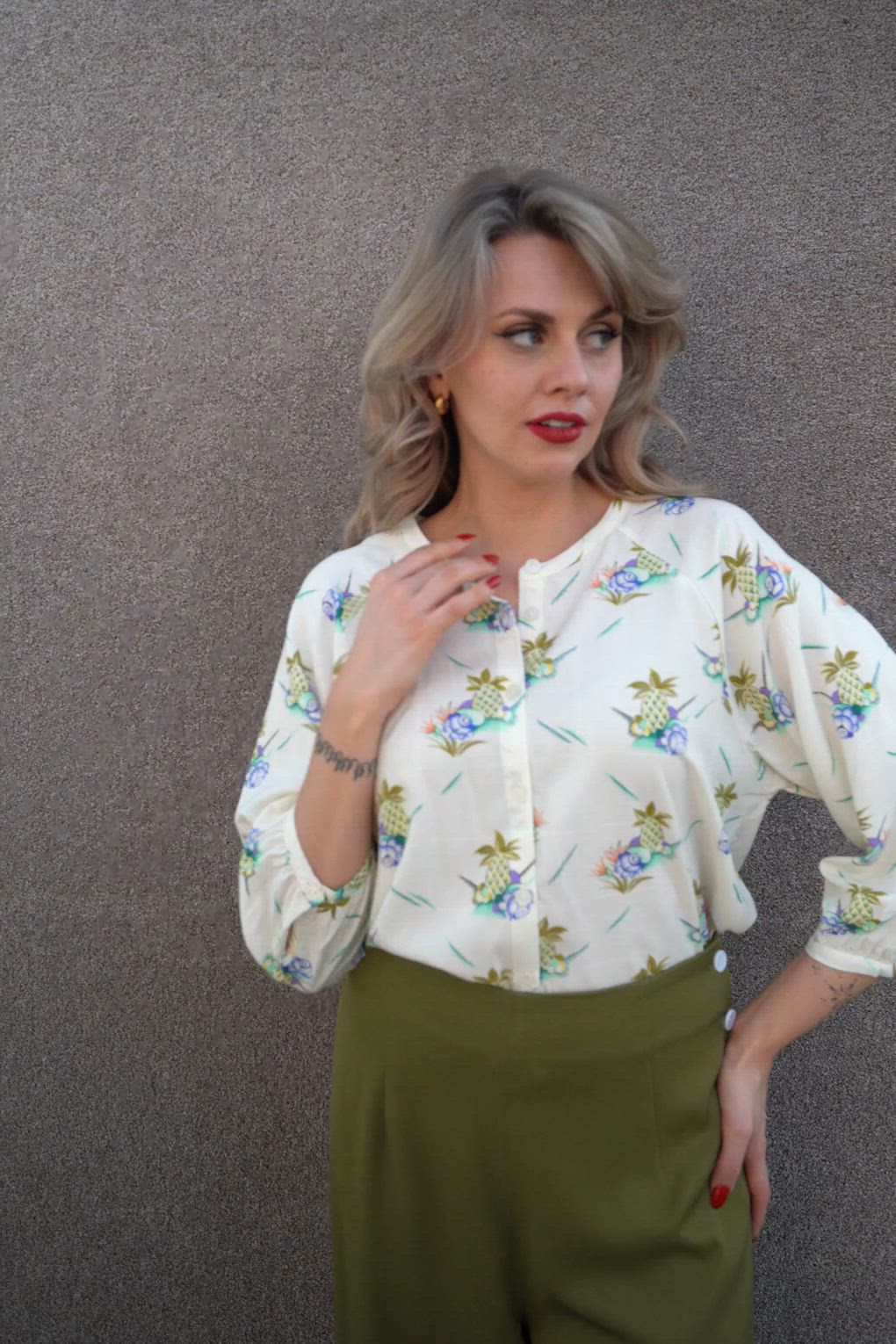 King Louie - Cybil Colada blouse in ice cream 3