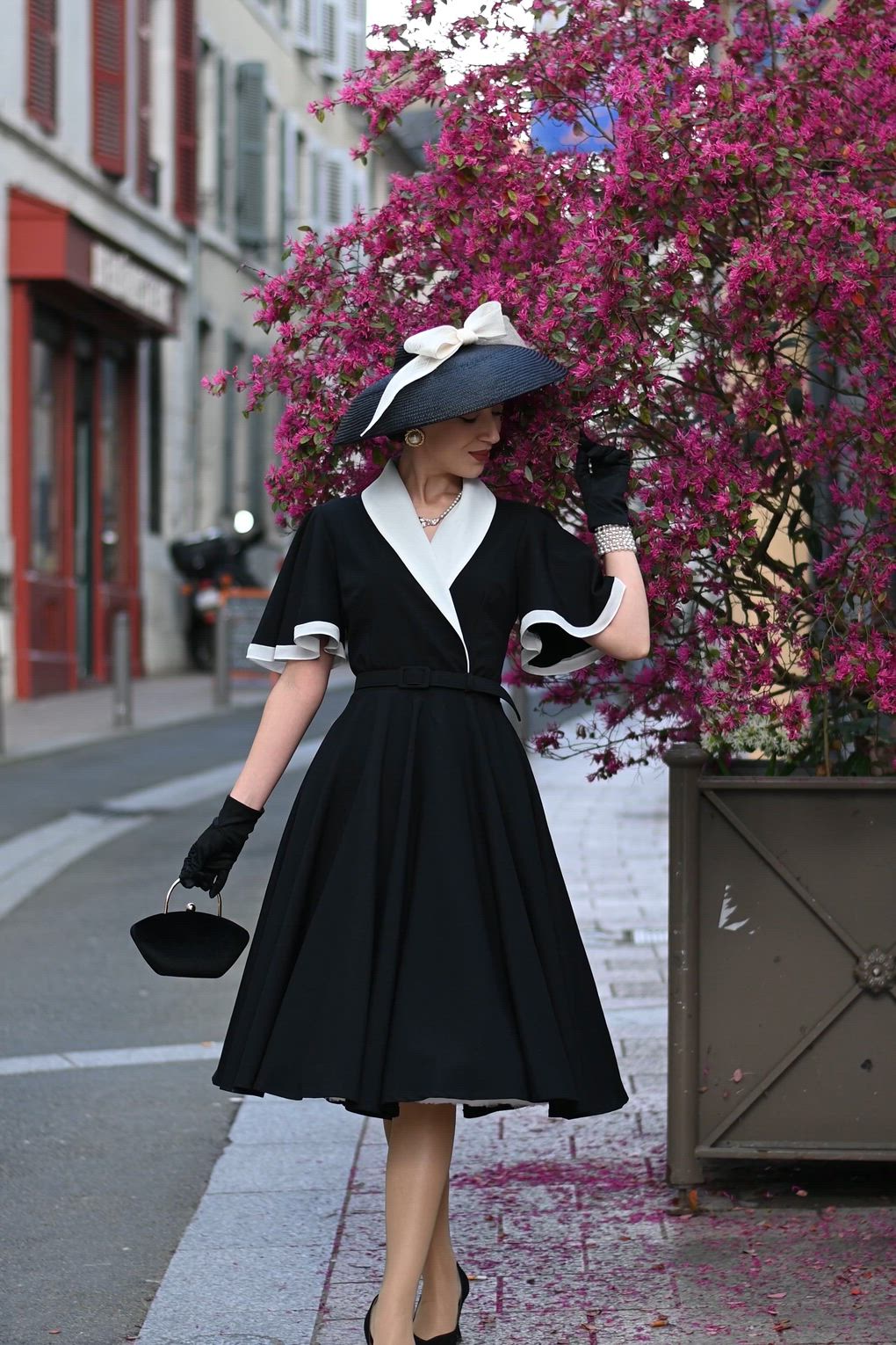 Vintage Diva  - Topvintage exclusive ~ Coco Eliza swing jurk in zwart 3