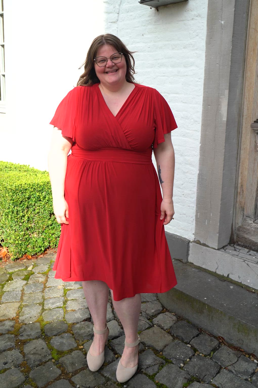 Vintage Chic for Topvintage - Topvintage exclusive ~ Sadie Slinky swing jurk in rood 2