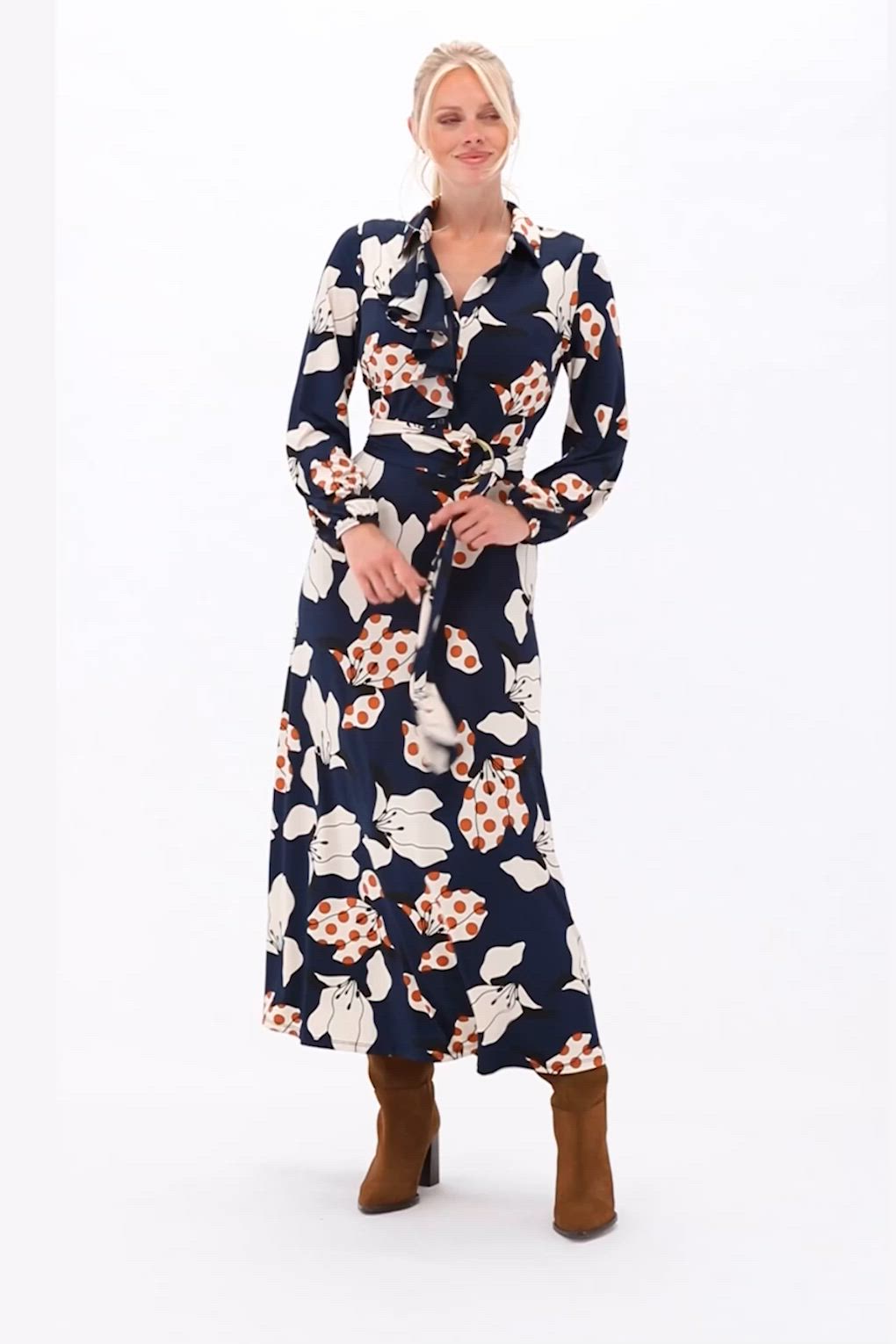 K-Design - Blue Belle Garden Maxi Dress in Midnight Blue 4