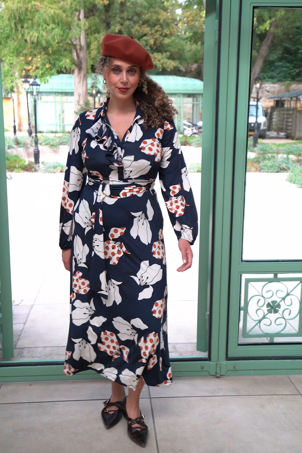 K-Design - Blue Belle Garden maxi jurk in middernachtblauw 4