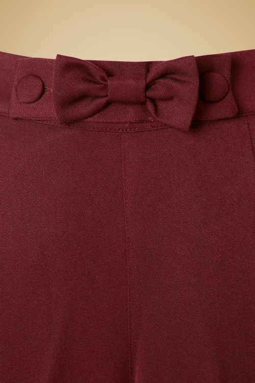 40s Hidden Away Trousers in Burgundy