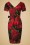 Victory Parade - TopVintage Exclusive ~ 60s Rita Flowers Dress in Black and Red 6