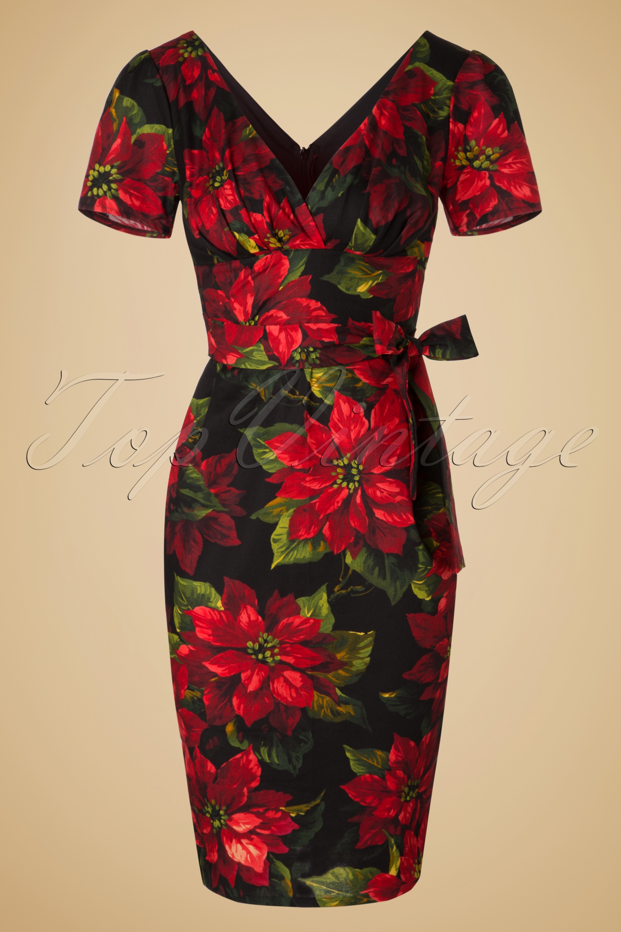 Victory Parade - TopVintage Exclusief ~ Rita Flowers Jurk in zwart en rood 3