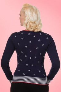 Banned Retro - 50s Close Call Cardigan in Navy 7