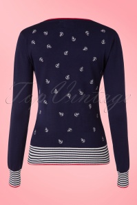 Banned Retro - 50s Close Call Cardigan in Navy 5