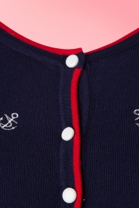 Banned Retro - 50s Close Call Cardigan in Navy 3
