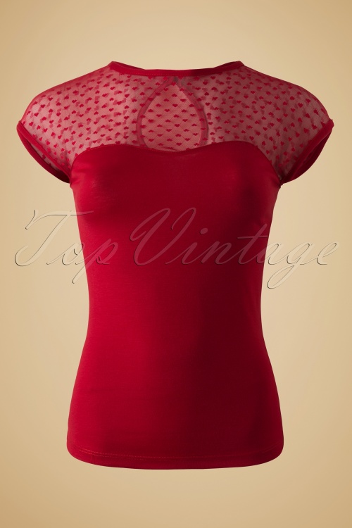 Steady Clothing - Miss Fancy Heart Top Red 3