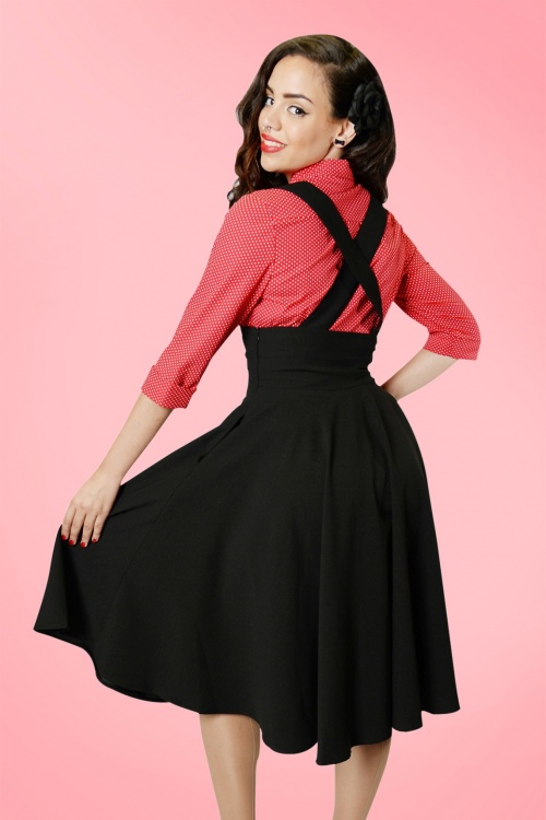 Collectif Clothing - Mary Plain Swing Skirt Années 1950 en Noir