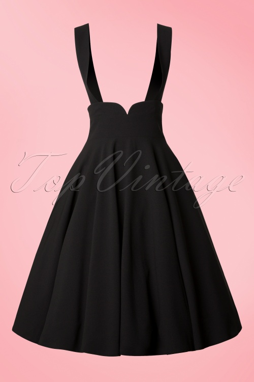 Collectif Clothing - Mary Plain Swing Skirt Années 1950 en Noir 3