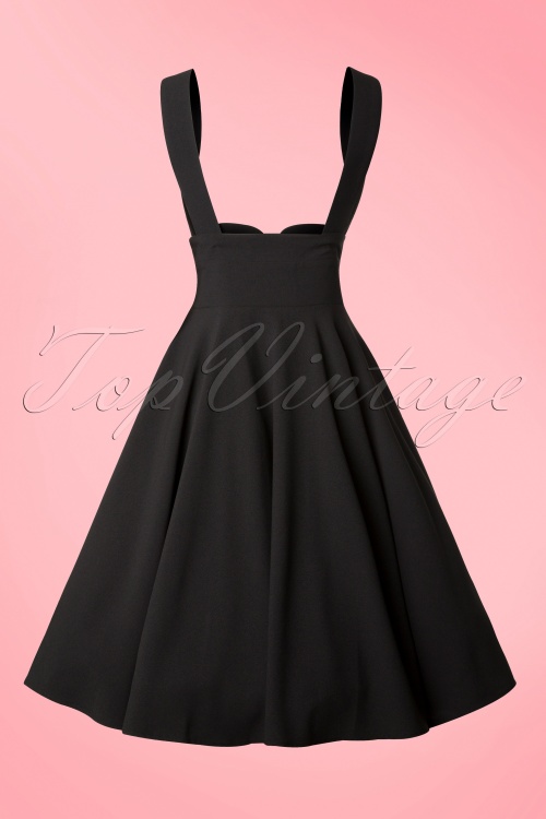 Collectif Clothing - Mary Plain Swing Skirt Années 1950 en Noir 6