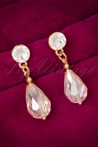 Marilyn's Sparkle - Girls Love Diamonds Gold Plated Drop Earrings Années 50