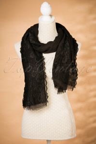 Amici - Rhinna kanten sjaal in zwart 2