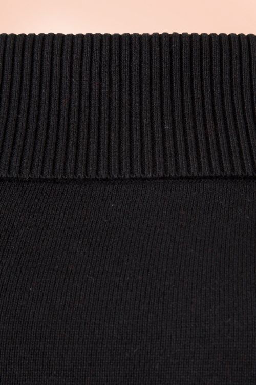 Collectif Clothing - Bridgette Knitted Top Années 1950 en Noir 3