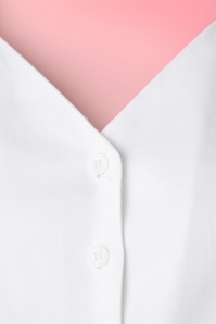 Collectif Clothing - Mona Bluse mit 3/4 Ärmeln in Weiß 3