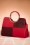 La Parisienne - 60s Pia Top Handle Handbag in Red and Aubergine 2