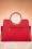 La Parisienne - 60s Pia Top Handle Handbag in Red and Aubergine 4