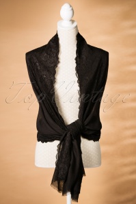 Amici - Rhinna kanten sjaal in zwart 5
