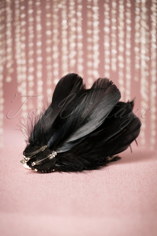 ZaZoo - Sparkling Feather Fascinator Années 20 en Noir 4