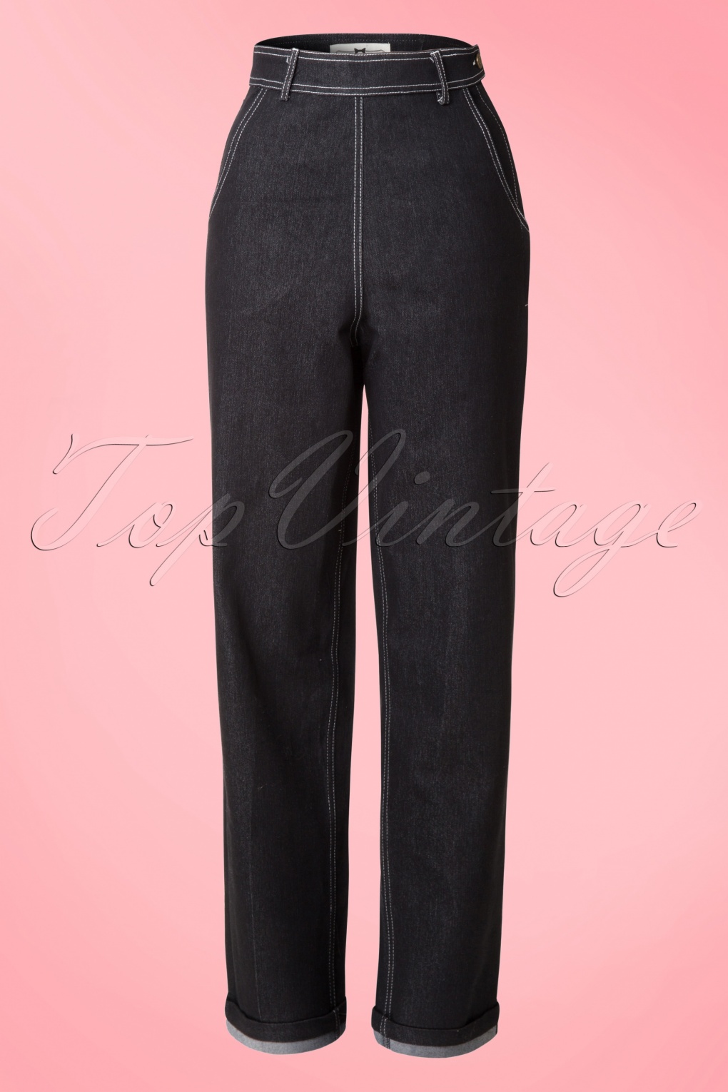 1950s Style Pants Pinup Capri High Waist Jeans