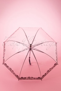 So Rainy - 60s Dentelle Flower Transparent Dome Umbrella in Black 4