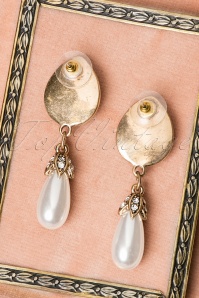  - Rosemary Diamonds and Pearls Earrings Années 1930 en Doré vieilli 3