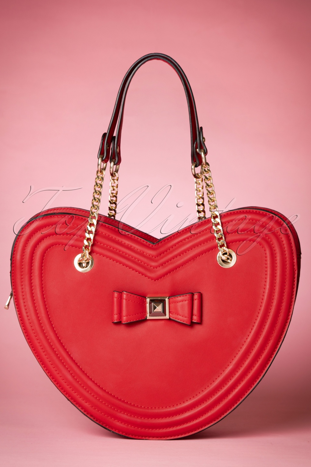 60s Tina Heart Handbag in Red