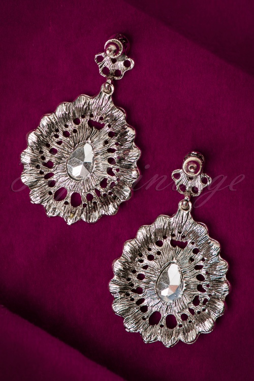  - 30s Dorothy Diamond Drop Earrings in Silver 3